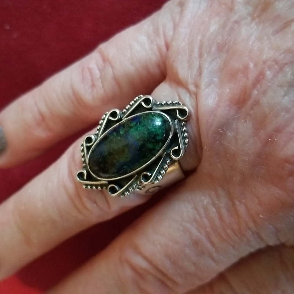 Silver and Jasper stone Ring - Picture 10 of 11